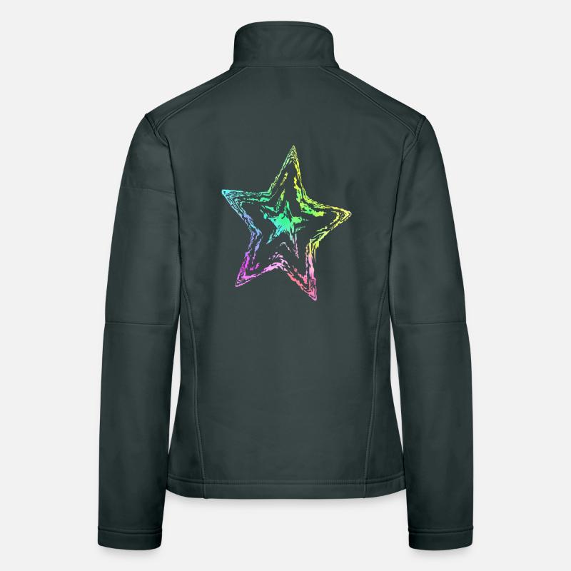 colorful star abstract rainbow gradient Women's Softshell Jacket