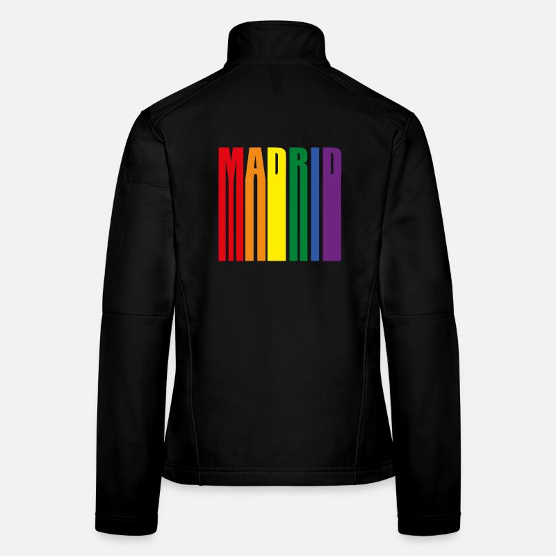 Madrid Spanien Regenbogen Pride Geschenk Frauen Softshelljacke