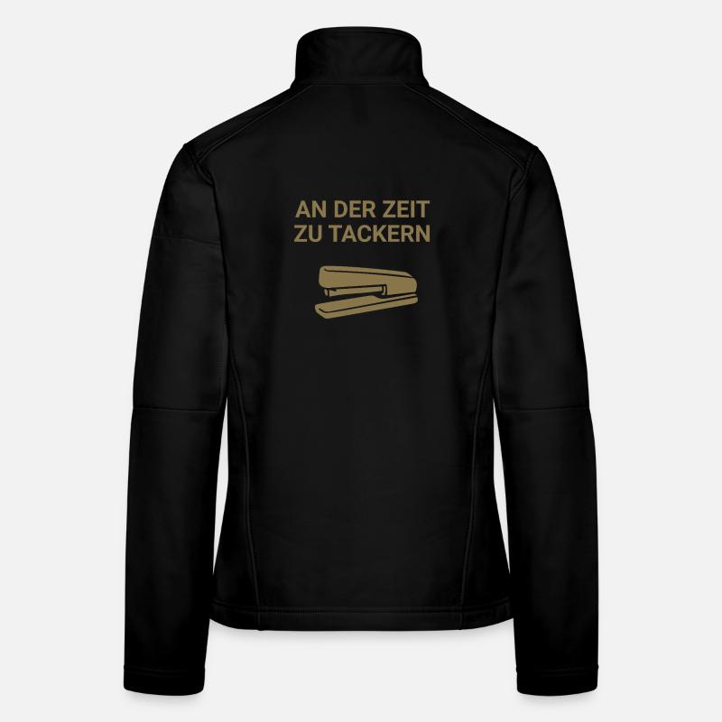 An der Zeit zu tackern - Frauen Softshelljacke - Schwarz