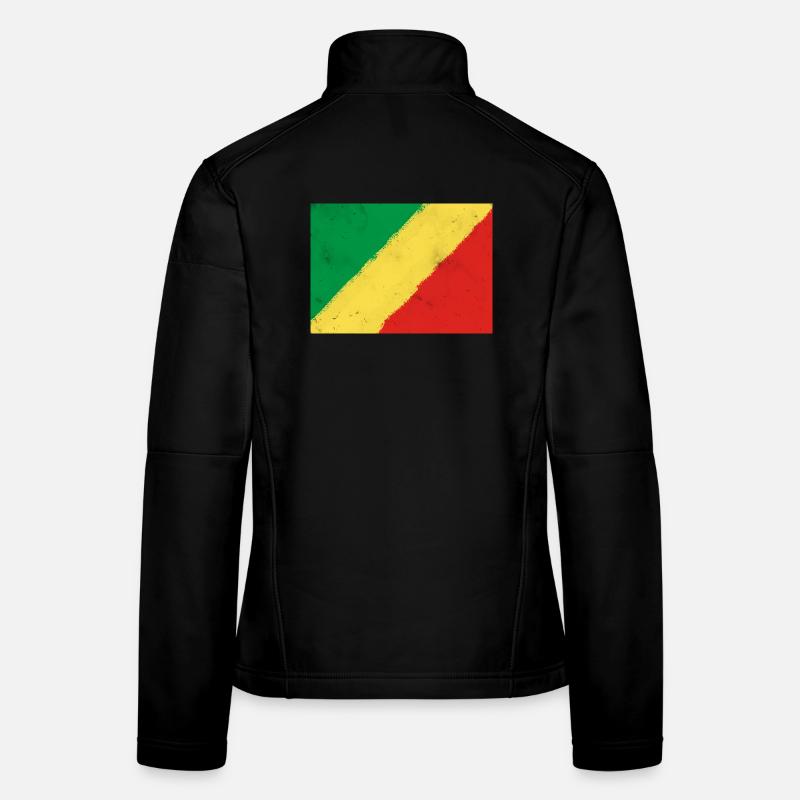 Drapeau de la République du Congo Veste en tissu softshell Femme