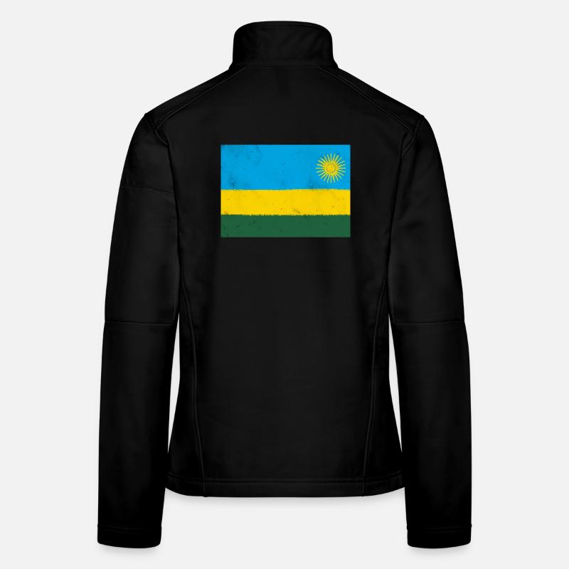 Drapeau du Rwanda Veste en tissu softshell Femme