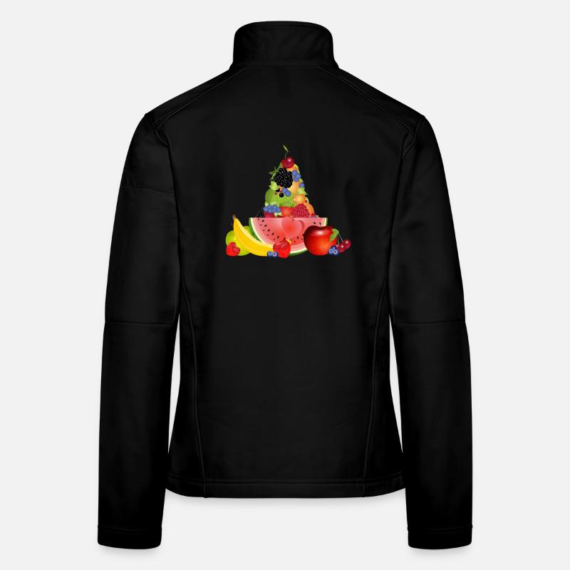 Bunte Früchtepyramide mit Wassermelone Frauen Softshelljacke