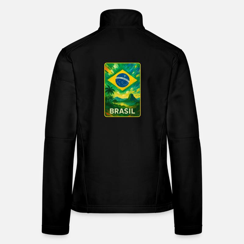 Brasilien Flaggen Landschaft Design Frauen Softshelljacke