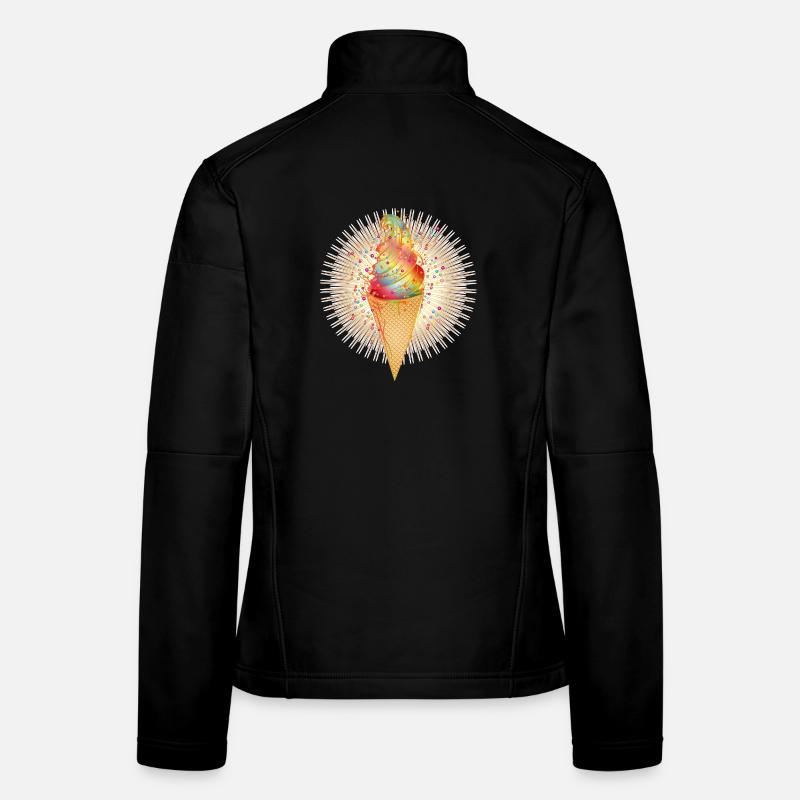 Cheerful soft cream motif with rainbow colours Women's Softshell Jacket