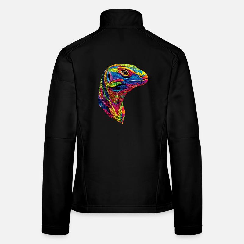 Waran Echse Reptil Komodowaran Bindenwaran Lizard Frauen Softshelljacke