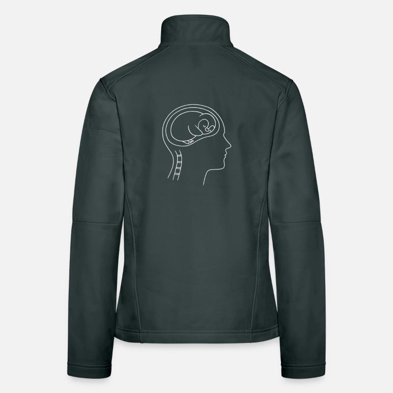 Minimalist Penguin Brain Silhouette Women's Softshell Jacket