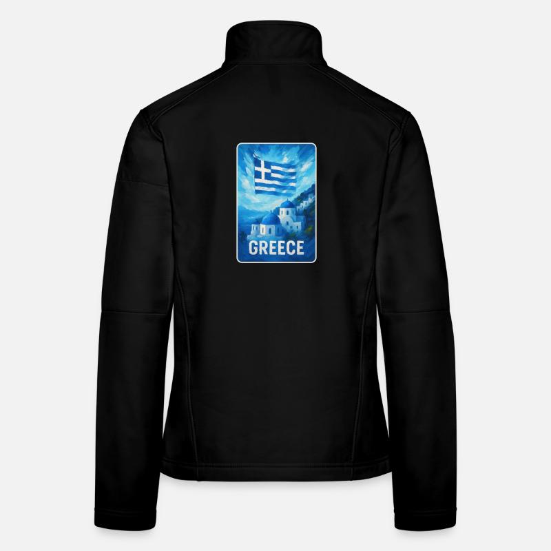 Greece Santorini Flag Women's Softshell Jacket