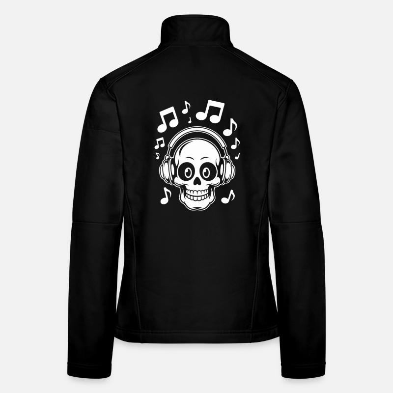 Music Skull Illustration for Trendy Apparel Women's Softshell Jacket