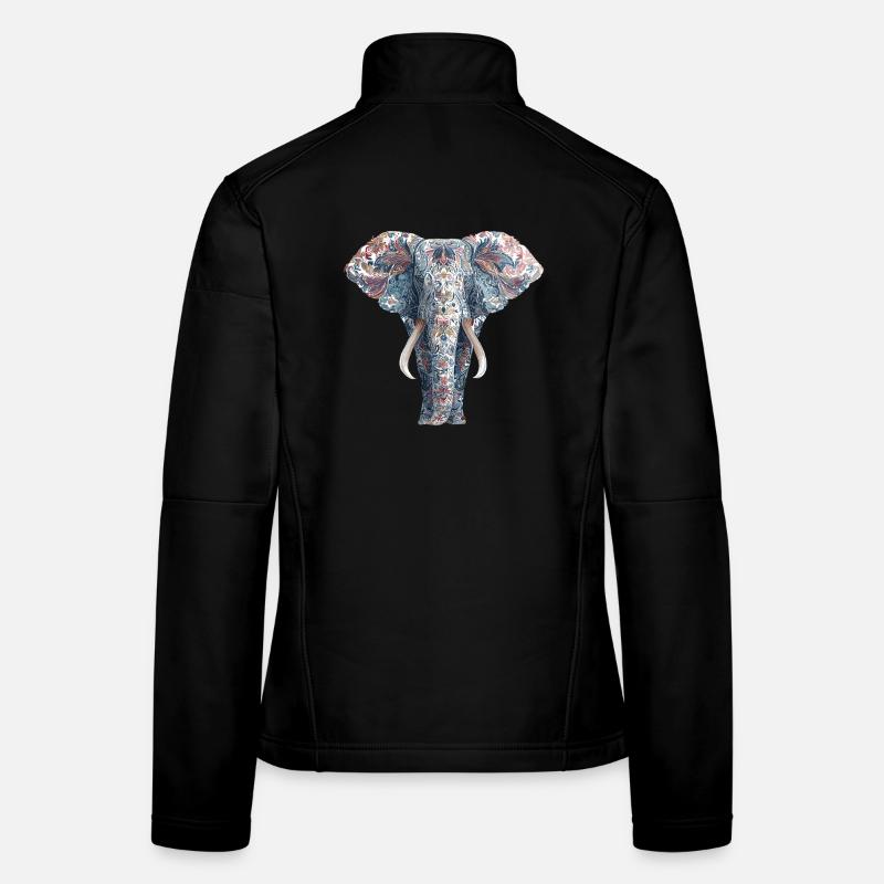Éléphant Proboscis Afrique Safari Wilderness Éléphant Veste en tissu softshell Femme