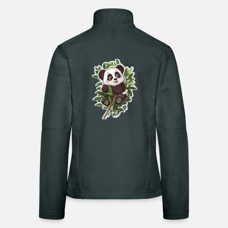 Cute Panda Bear Women's Softshell Jacket