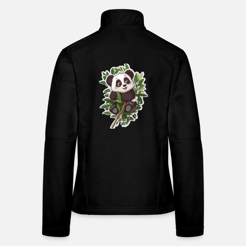 Cute Panda Bear Women's Softshell Jacket