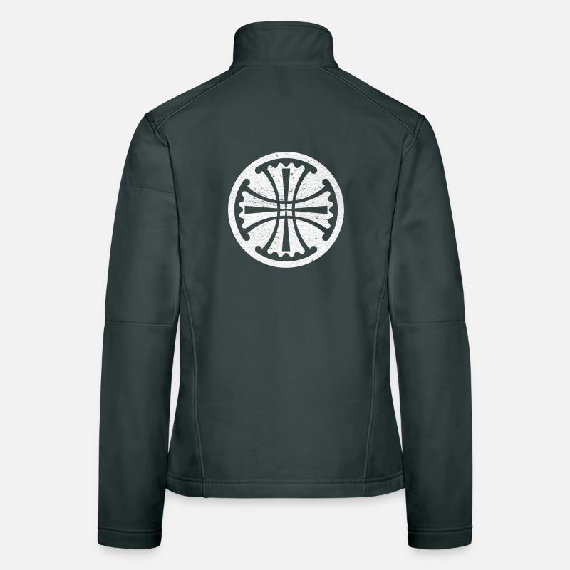 Canterbury Cross in a White Circle Women's Softshell Jacket