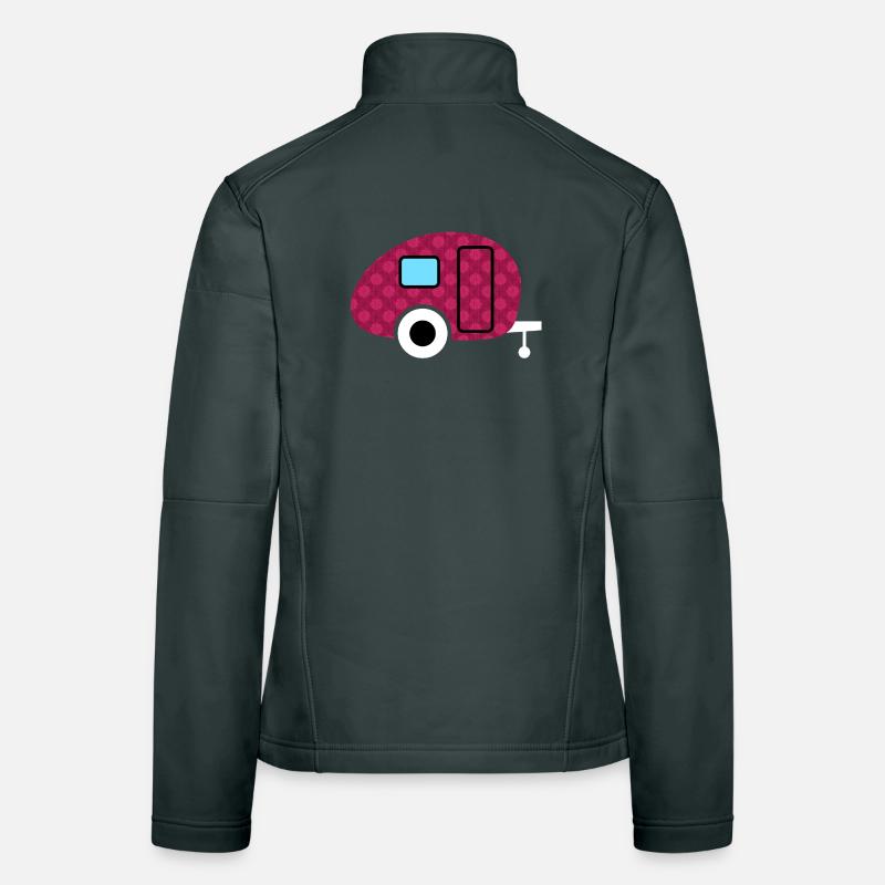 Caravan Caravan Flowers Camping Camper Pattern Fan Women's Softshell Jacket