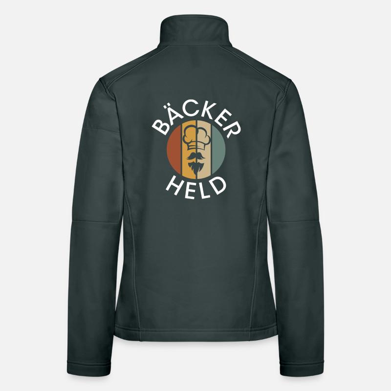vintage baker logo - retro bakery with beard Women's Softshell Jacket