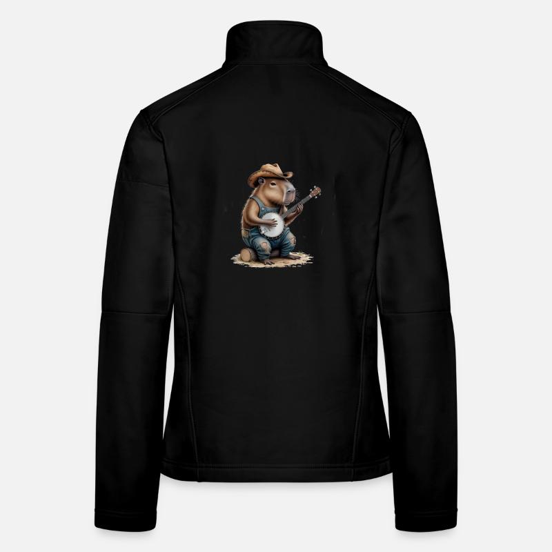 Cool Capybara jouant du banjo Veste en tissu softshell Femme