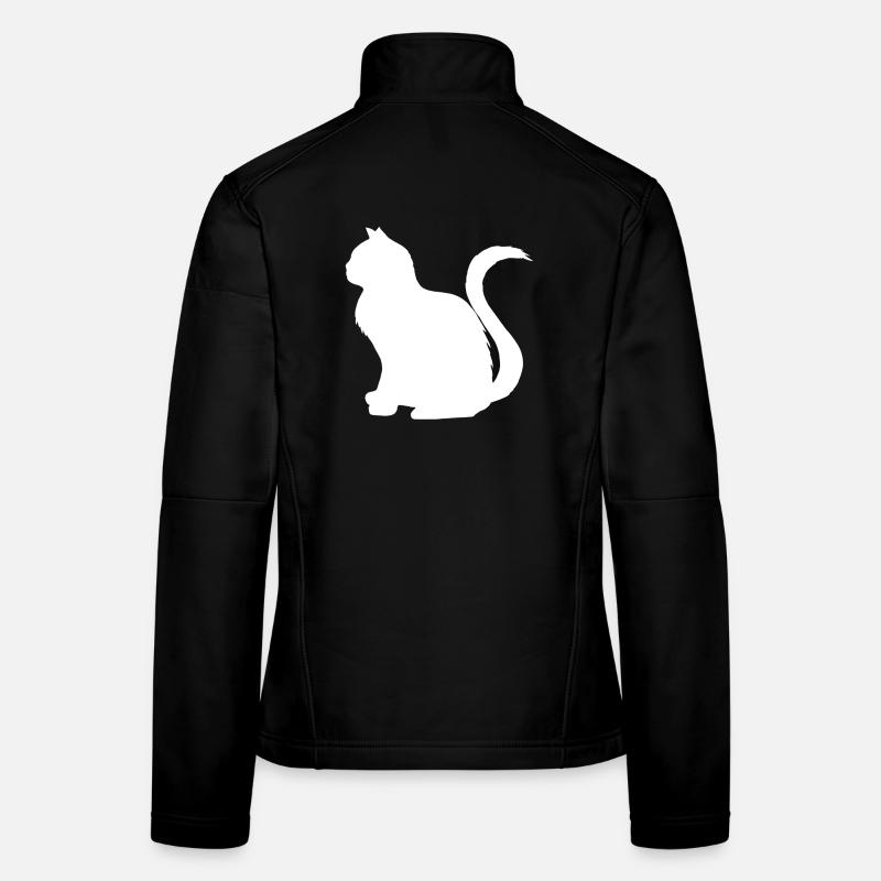 katzen, silhouetten, sitzend Frauen Softshelljacke