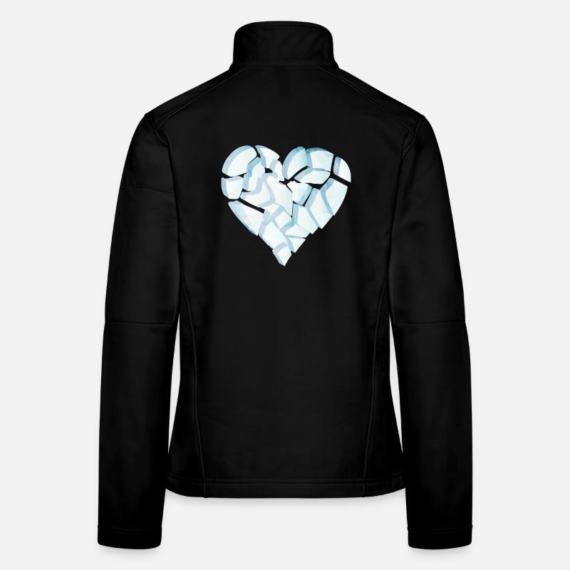 Cœur brisé de glace – Forme Cœur brisé Veste en tissu softshell Femme