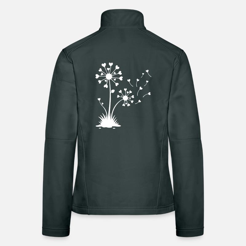 Minimalistisches Löwenzahn-Blumendesign Frauen Softshelljacke