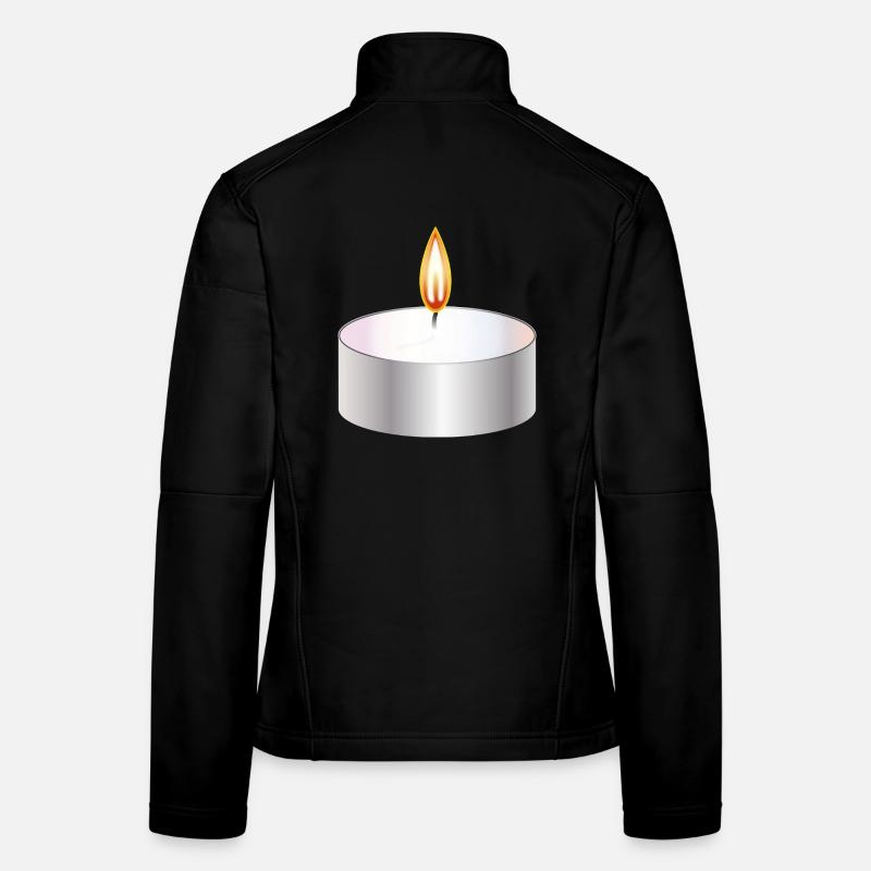 Burning Tealight Candle Simple Symbol Women's Softshell Jacket