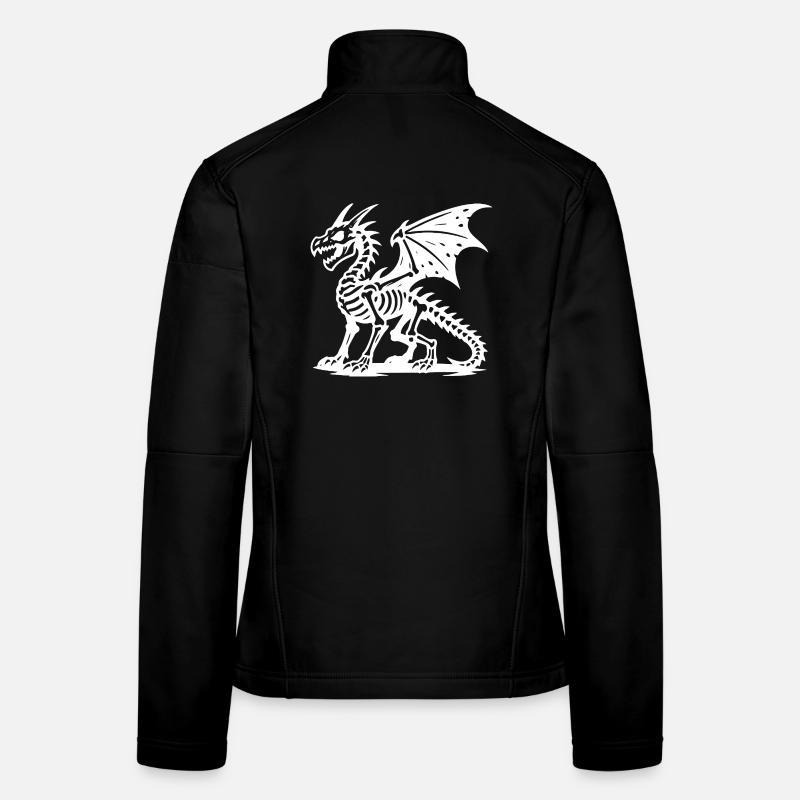 Mythischer Drache Skelett Retro Design Frauen Softshelljacke