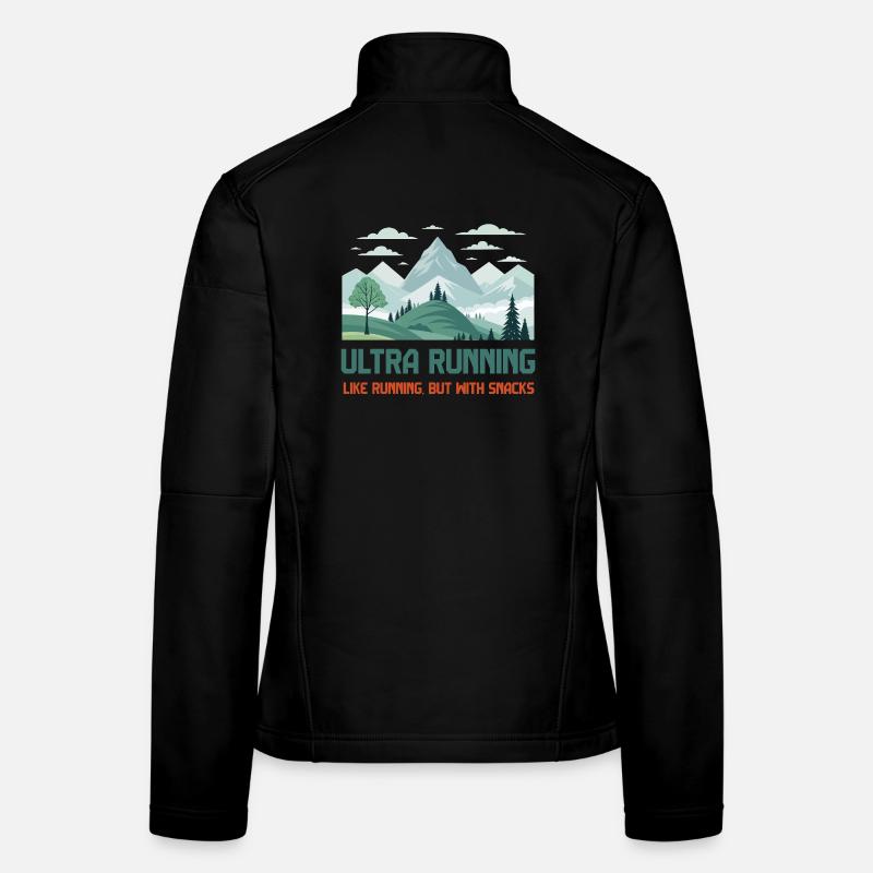 L’ultra running, comme la course à pied mais avec des collations - Veste en tissu softshell Femme - noir