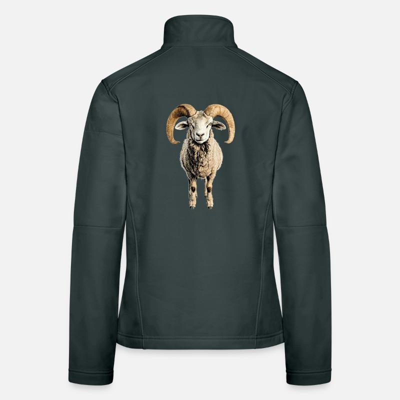Widder Mufflon Aries Wilde Schafe Männliches Schaf Frauen Softshelljacke