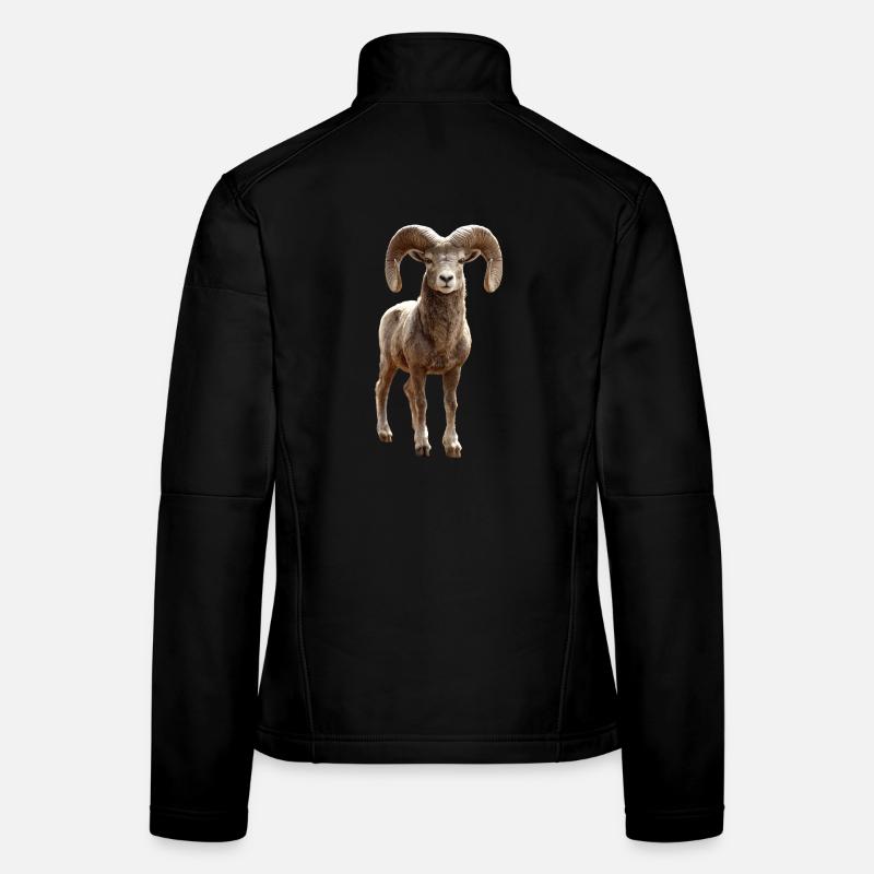 Aries mouflon Aries Wild Sheep Male Sheep Women's Softshell Jacket