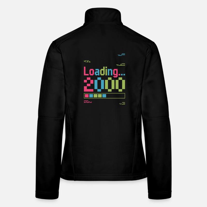 Pixel Retro Design Loading 2000 Frauen Softshelljacke