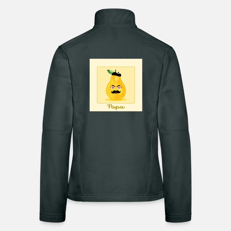 French dad - dad with mustache beard Women's Softshell Jacket