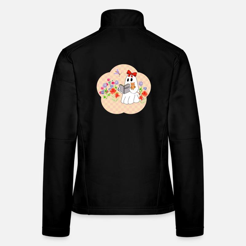 Read Ghost with Cat - Women's Softshell Jacket - black