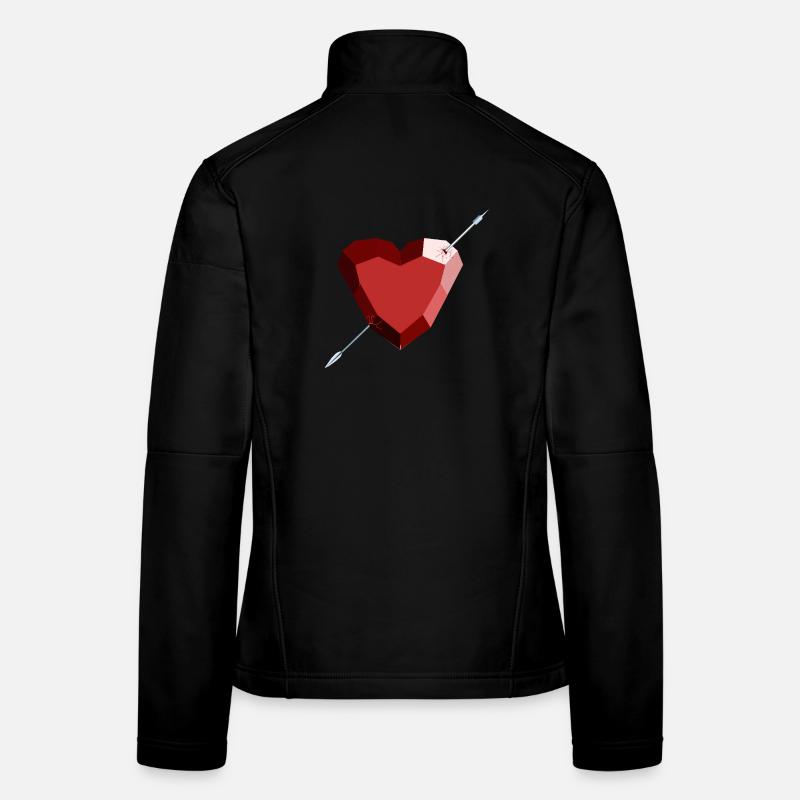Wounded Ruby Heart – Love, Beauty, and Breakup Women's Softshell Jacket