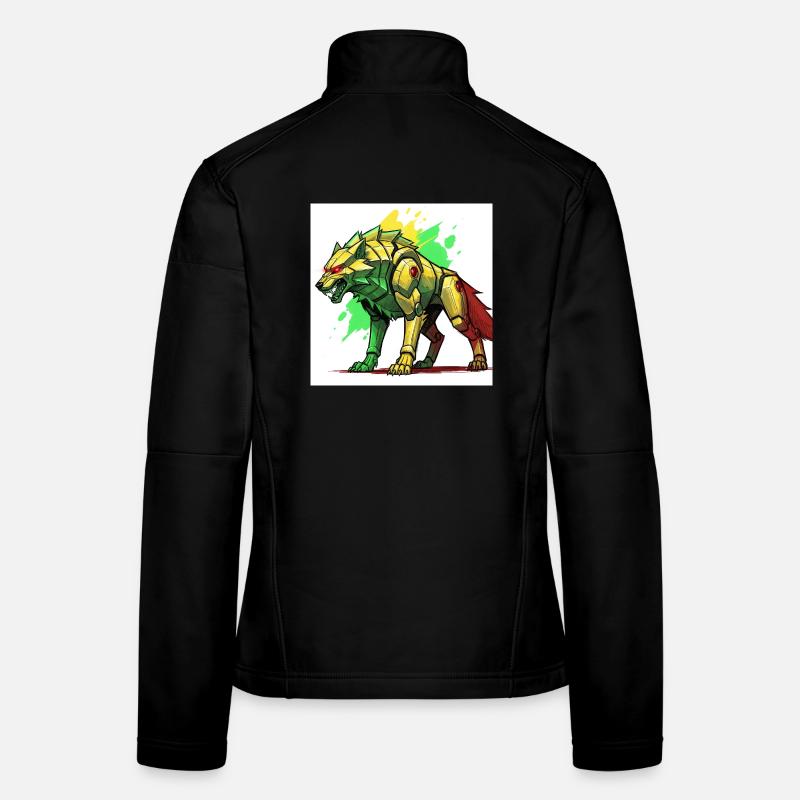 Futuristischer Löwe mit Cyborg-Design Frauen Softshelljacke