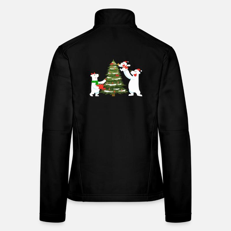 Festliche Eisbären mit Tannenbaum Frauen Softshelljacke