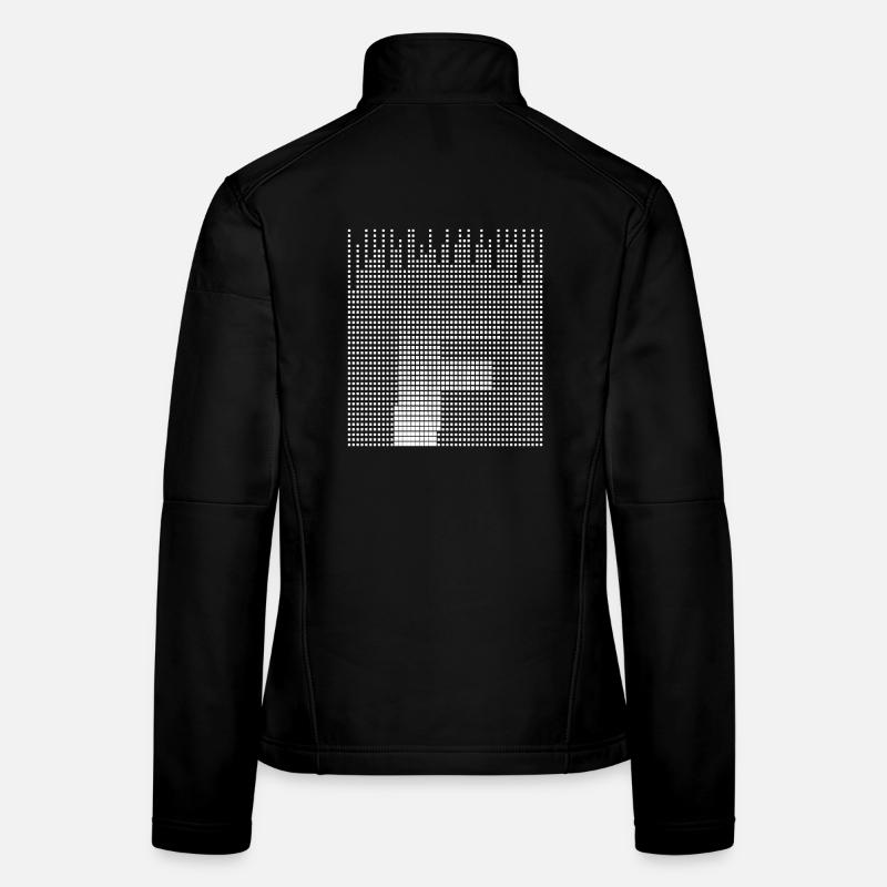 Abstraktes geometrisches Muster der Buchstabe F Frauen Softshelljacke