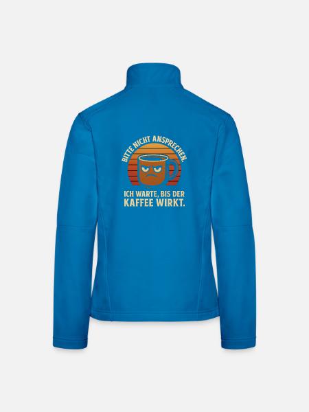 Bitte nicht ansprechen – Kaffee Retro Design - Frauen Softshelljacke - Schwarz - Hinten