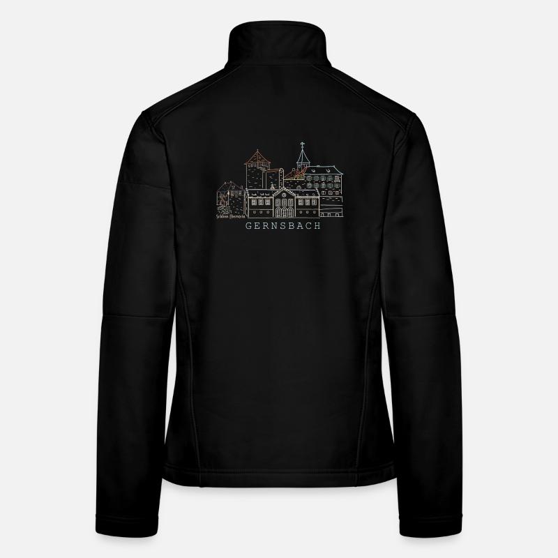 Gernsbach, Drawing of Eberstein Castle Black Forest Women's Softshell Jacket