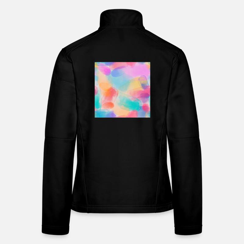 Wasserfarben - Frauen Softshelljacke - Schwarz