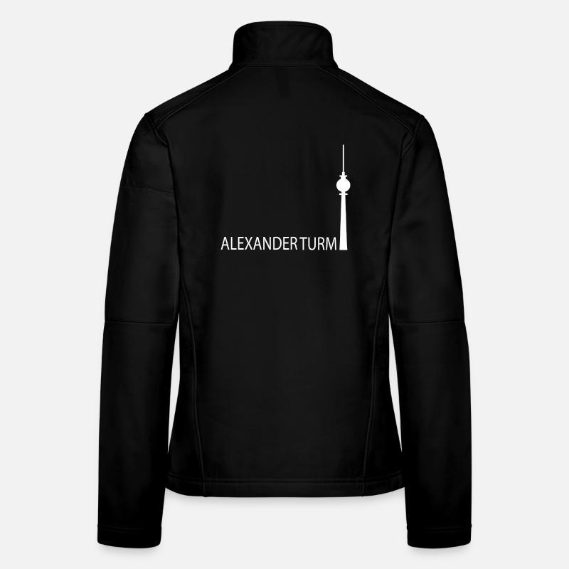 Funny Berlin TV Tower Silhouette Parody Women's Softshell Jacket