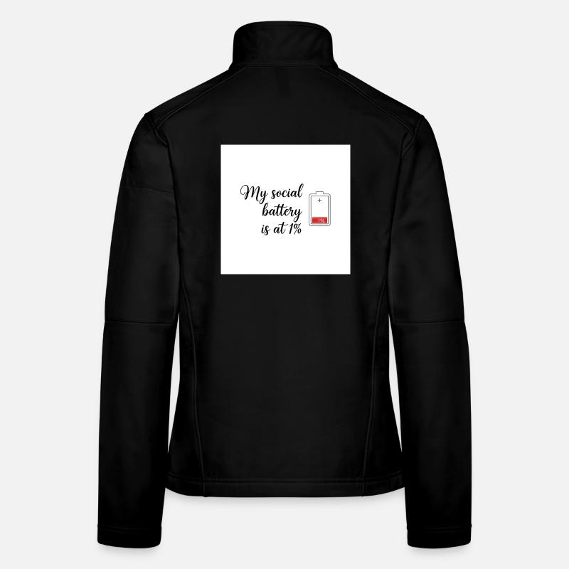Social Battery à 1 pour cent Humour Tee Veste en tissu softshell Femme