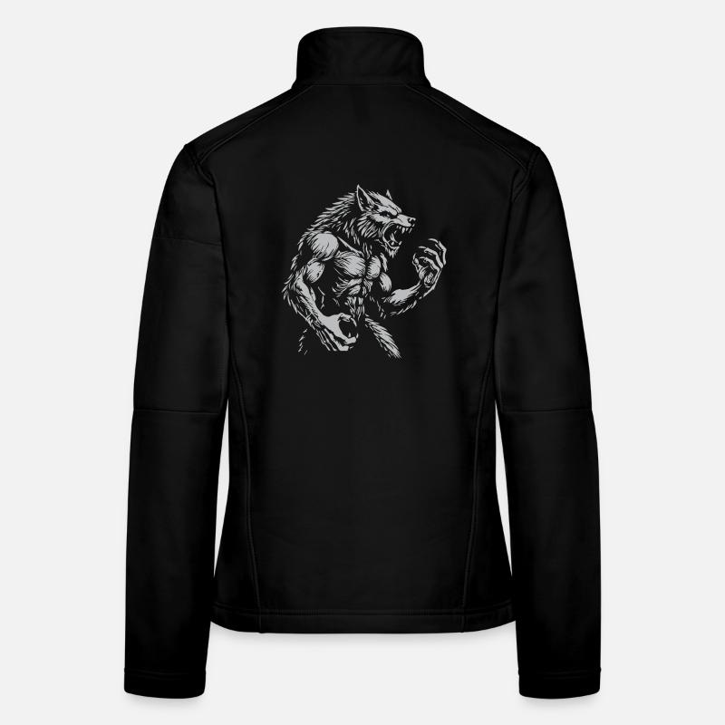 Grimmiger Warewolf Illustration Frauen Softshelljacke
