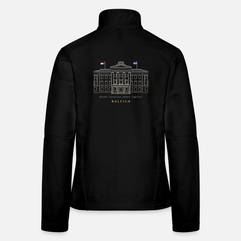 Raleigh, dessin du Capitole de la Caroline du Nord, États-Unis Veste en tissu softshell Femme