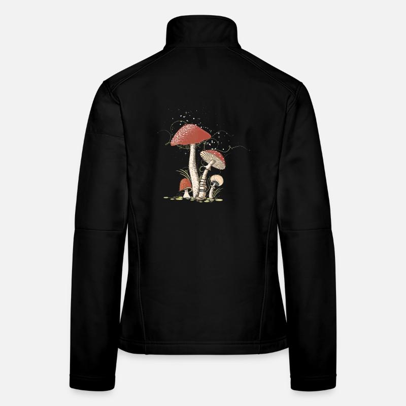 Magical toadstools in the forest illustrated Women's Softshell Jacket