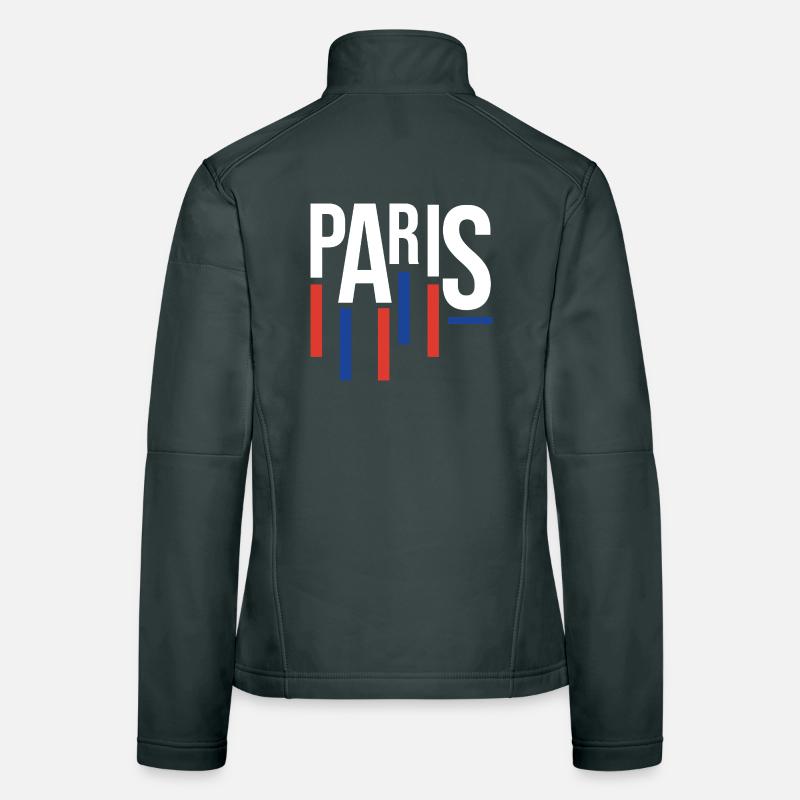 Typographie de Paris avec accents de drapeau Veste en tissu softshell Femme