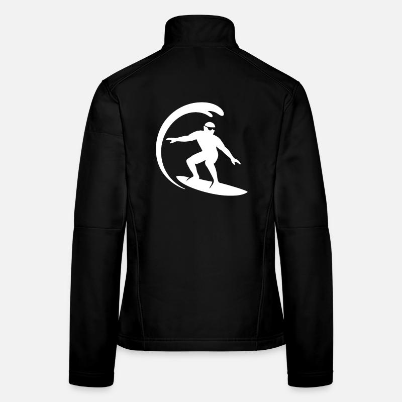 Surfeur Surf Planche de Surf Silhouette Été Veste en tissu softshell Femme