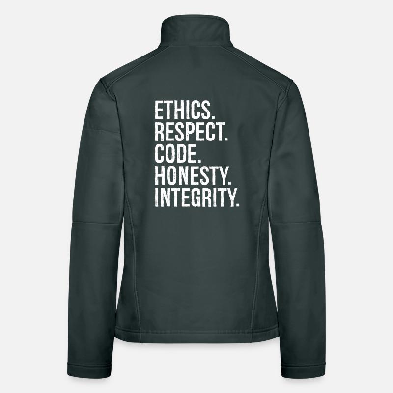 Éthique Respect Code Honnêteté Intégrité Veste en tissu softshell Femme
