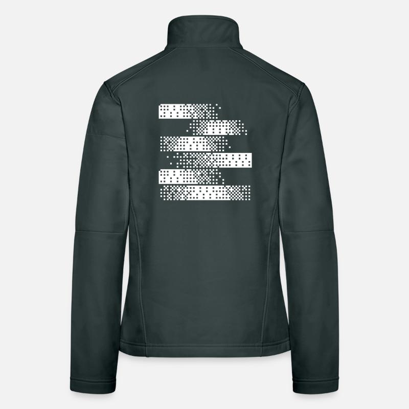 Abstraktes digitales Pixelmuster Frauen Softshelljacke
