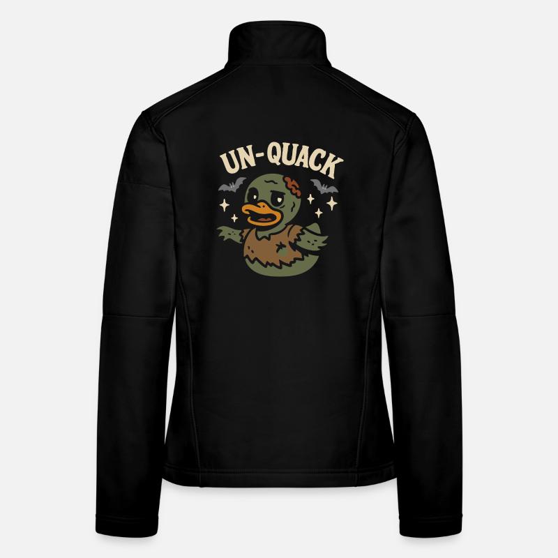 Zombie Rubber Duck & Funny Saying "Un-Quack" Motif - Women's Softshell Jacket - black