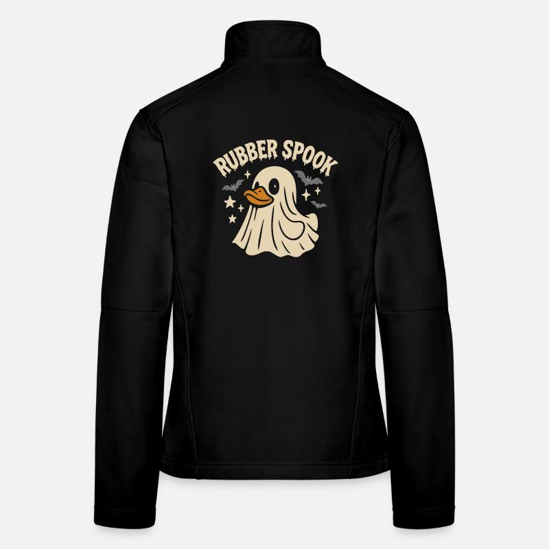 Ghost Rubber Duck & Funny Saying Motif Women's Softshell Jacket