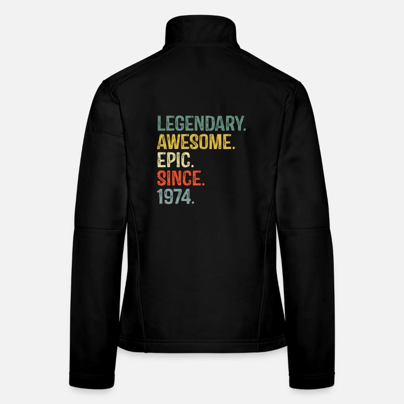 1974 Nostalgic Epic Typography Design Women's Softshell Jacket