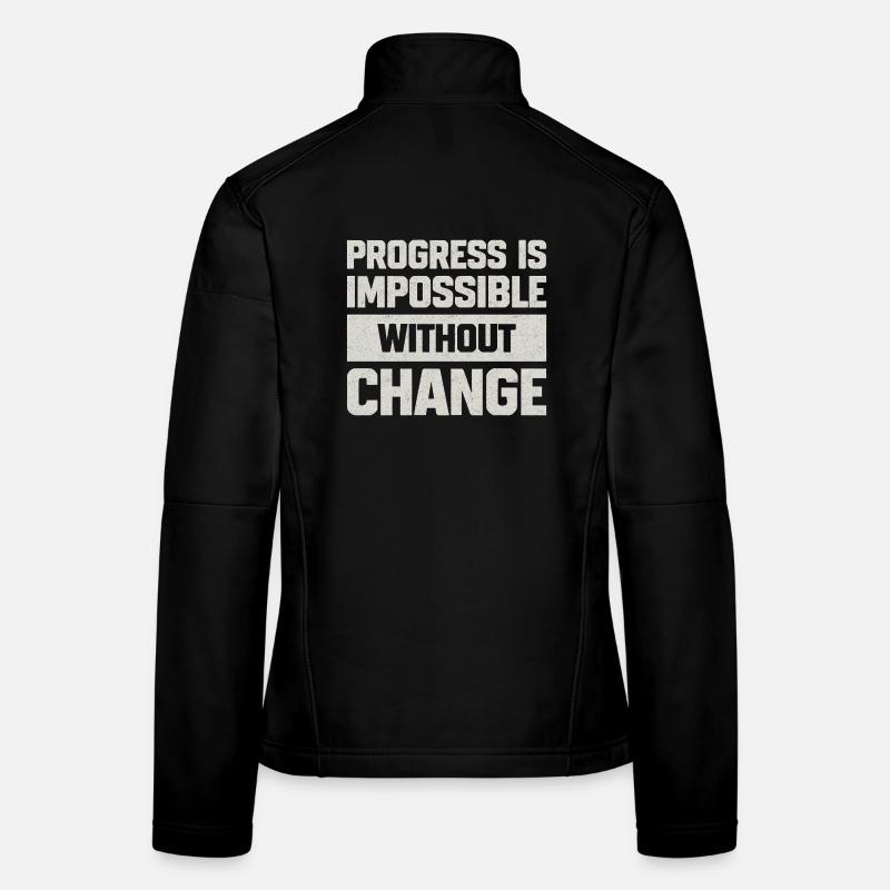 Motivierendes Zitat auf grauem Hintergrund Blocktext Frauen Softshelljacke